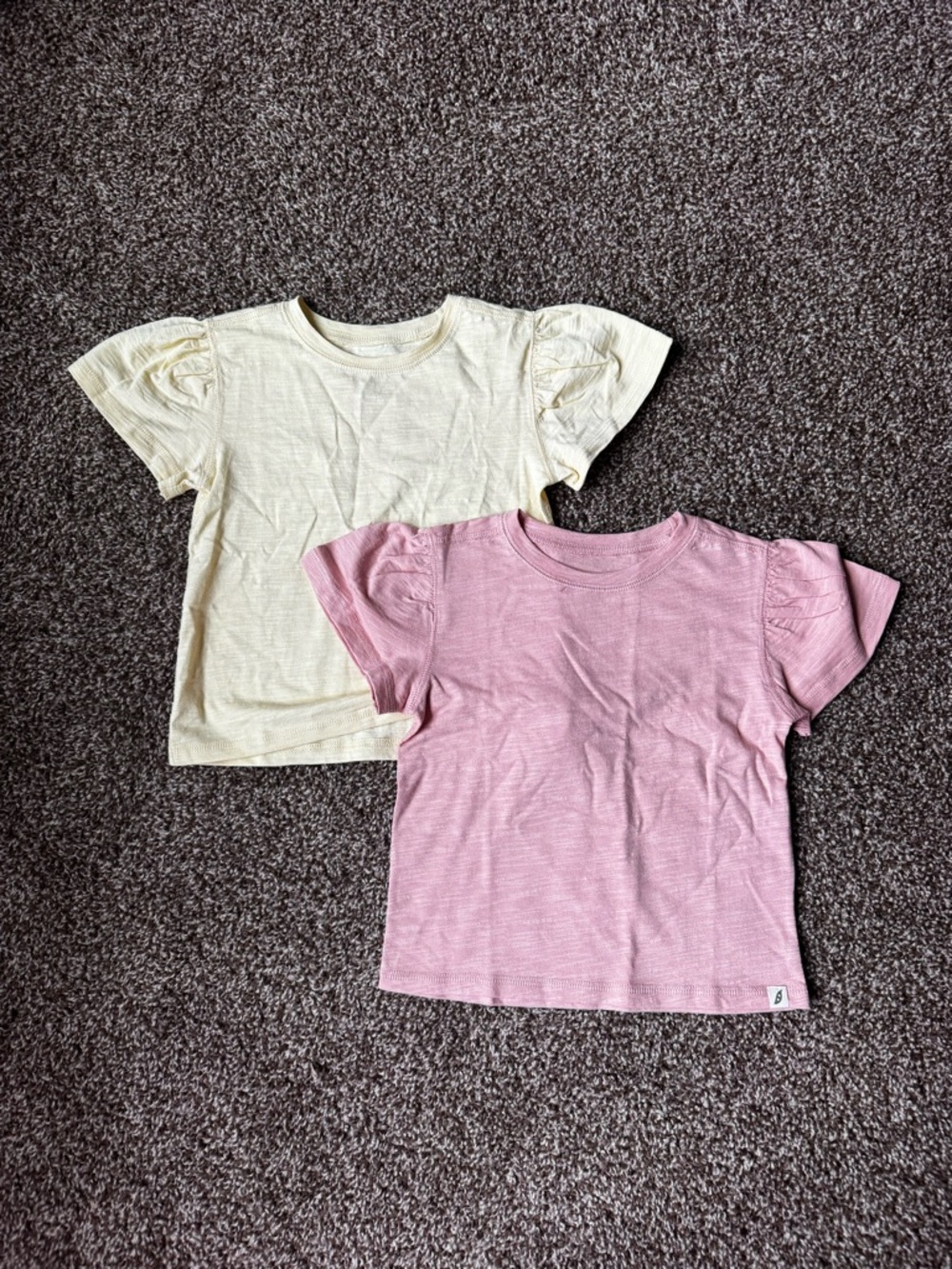 Set of 2 Easy Peasy Toddler Girl’s Short Sleeve Ruffle Shoulder Tees 2T
